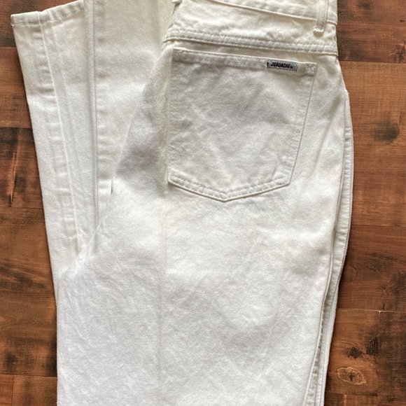 Jordache Pants - Vintage Jordache Studio Jeans Womens Size 16 White Denim Tapered - Made In USA